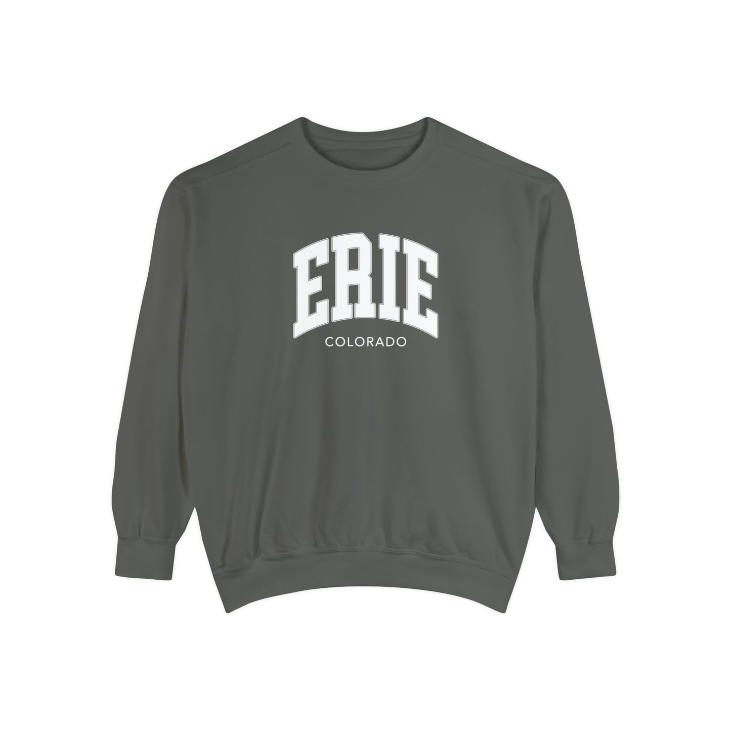 ERIE Varsity - Faded Pepper Crewneck Unisex Garment-Dyed Sweatshirt