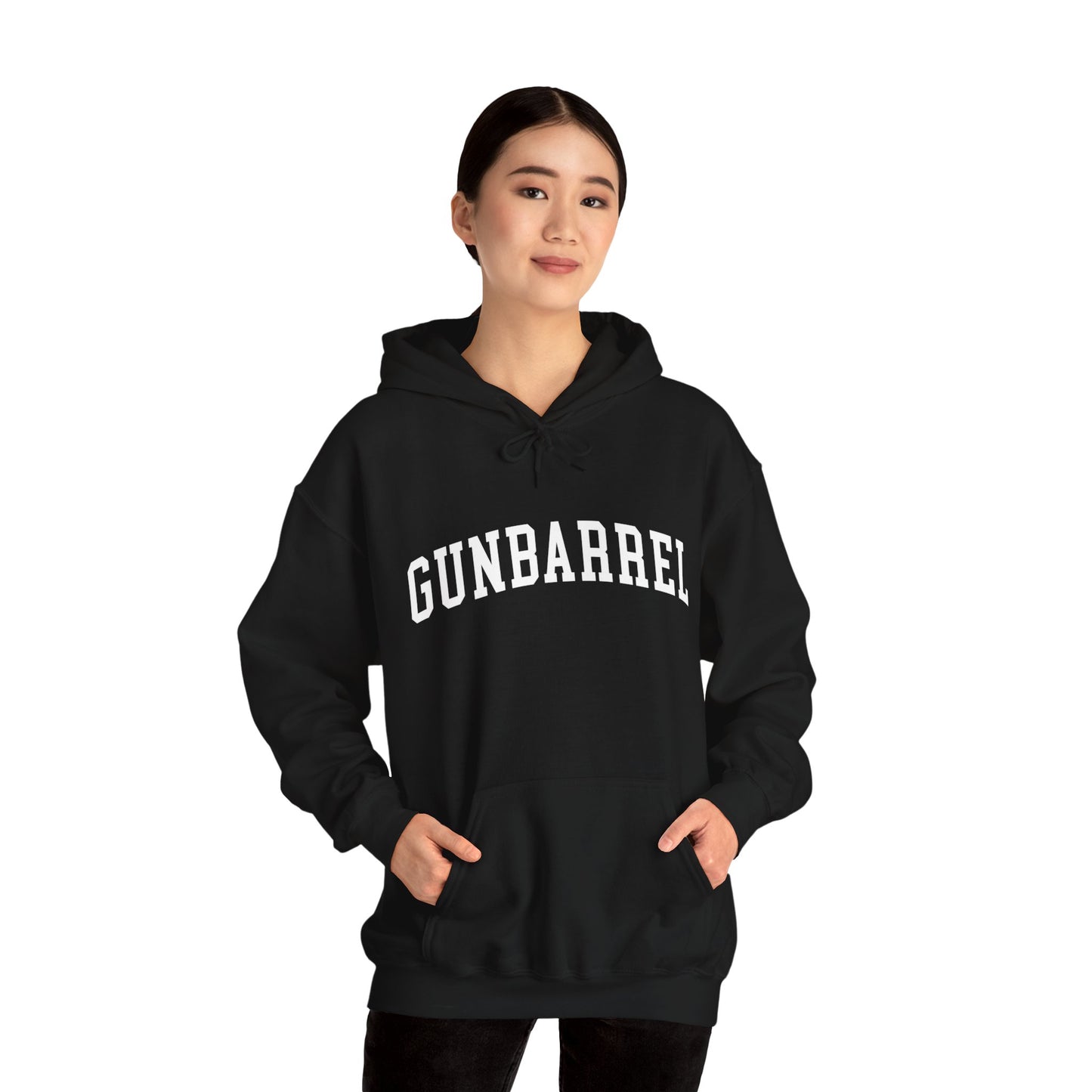 Cozy Black Varsity Hoodie - Gunbarrel, Colorado - Hooded Sweatshirt