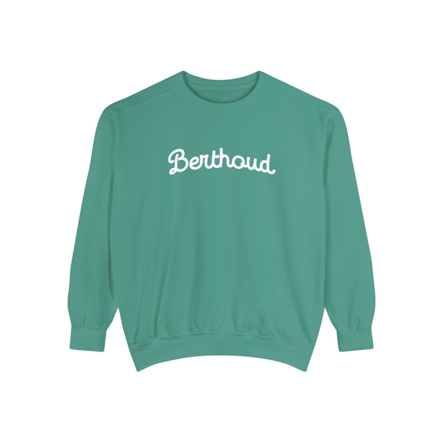 Retro Charm of Berthoud: Cozy Vintage Vibes Crewneck - Unisex Garment-Dyed Sweatshirt