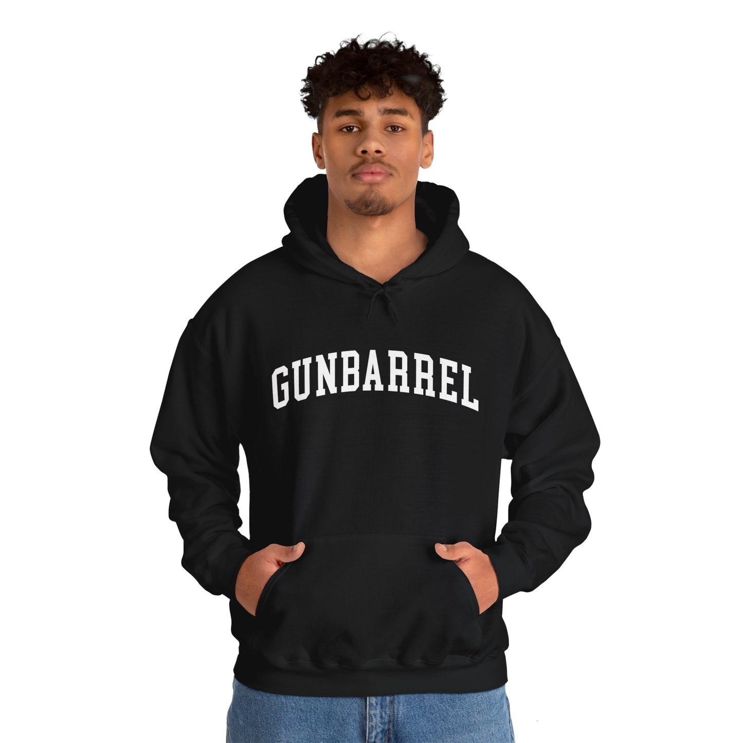 Cozy Black Varsity Hoodie - Gunbarrel, Colorado - Hooded Sweatshirt