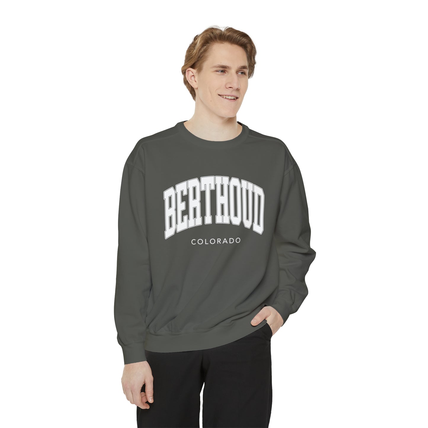Berthoud Co - Faded Pepper Crewneck Unisex Garment-Dyed Sweatshirt