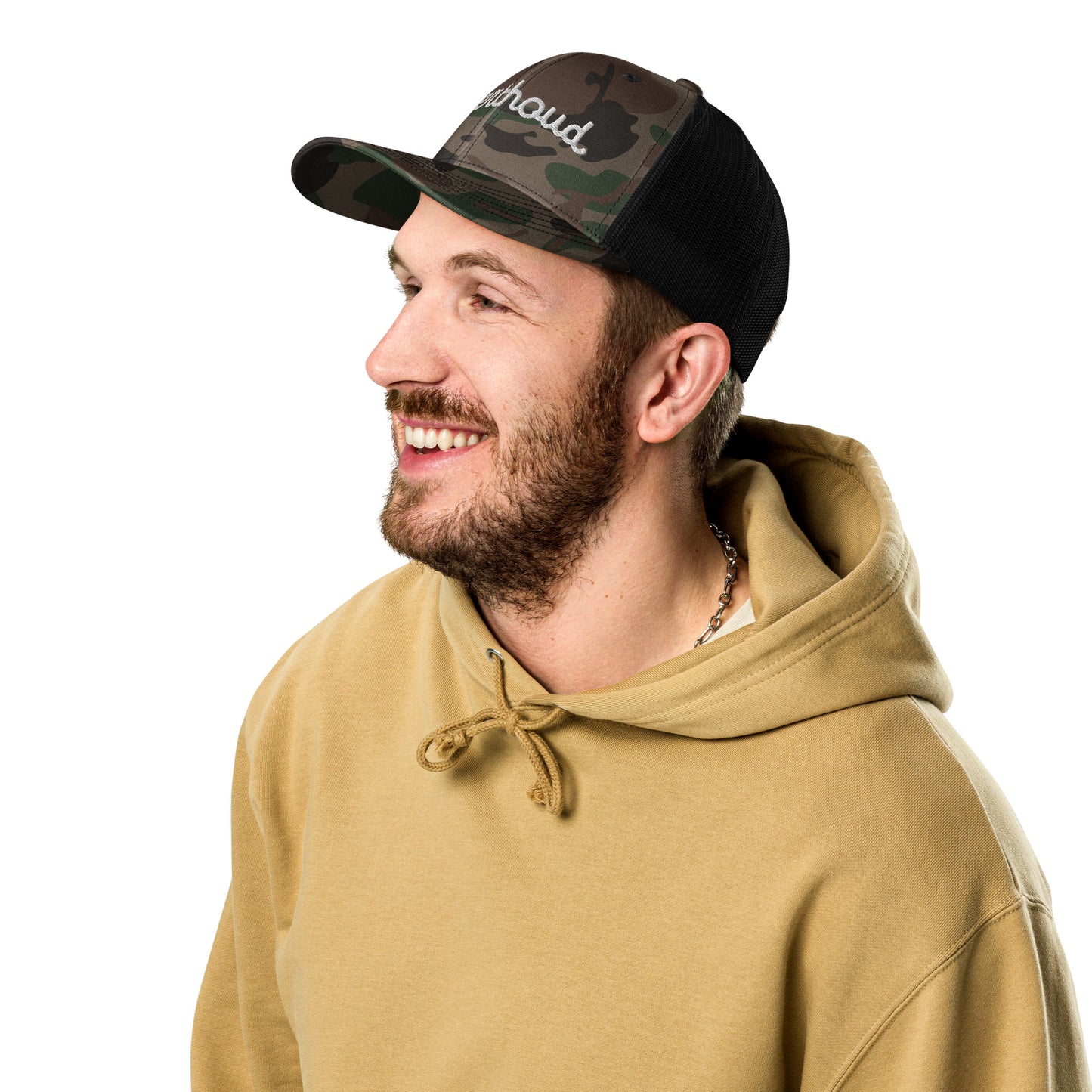 Berthoud Embroidered Camouflage snapback trucker hat