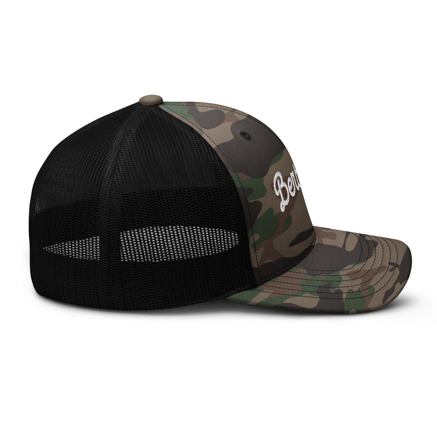 Berthoud Embroidered Camouflage snapback trucker hat