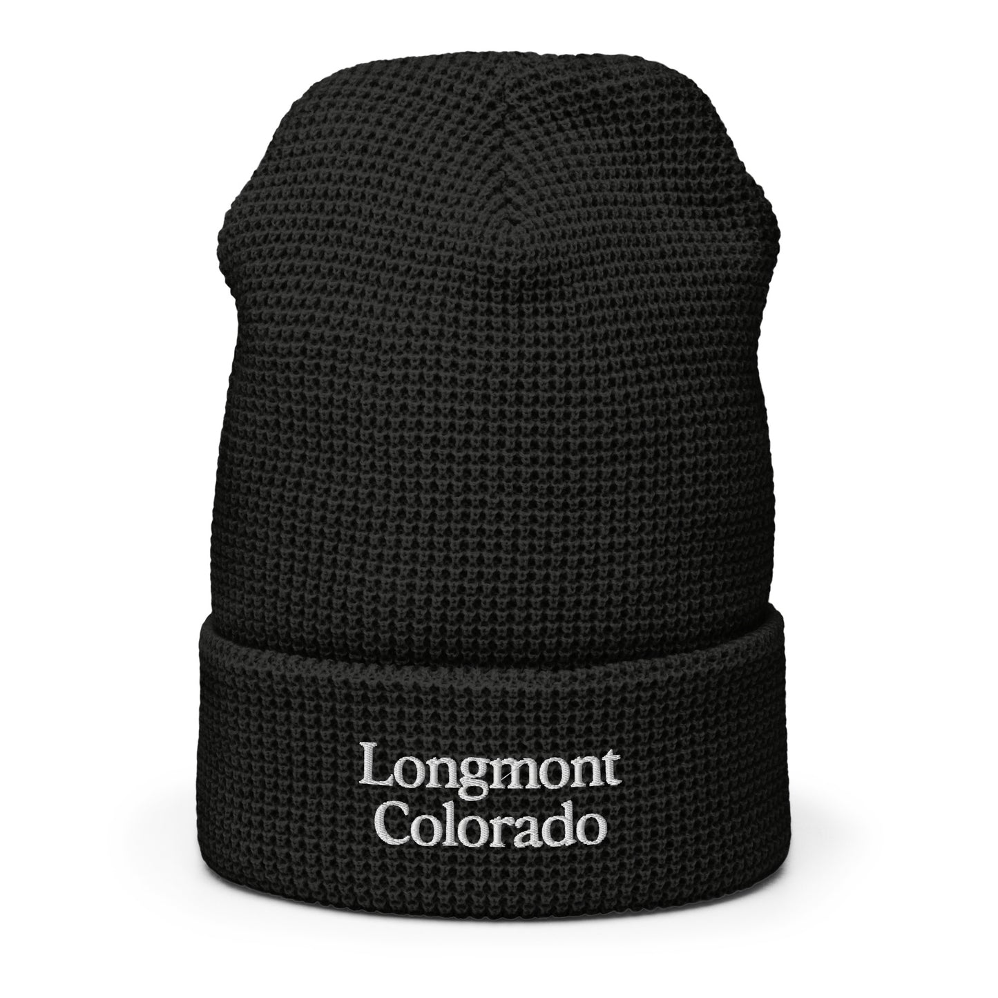 Longmont Colorado Embroidered Waffle beanie