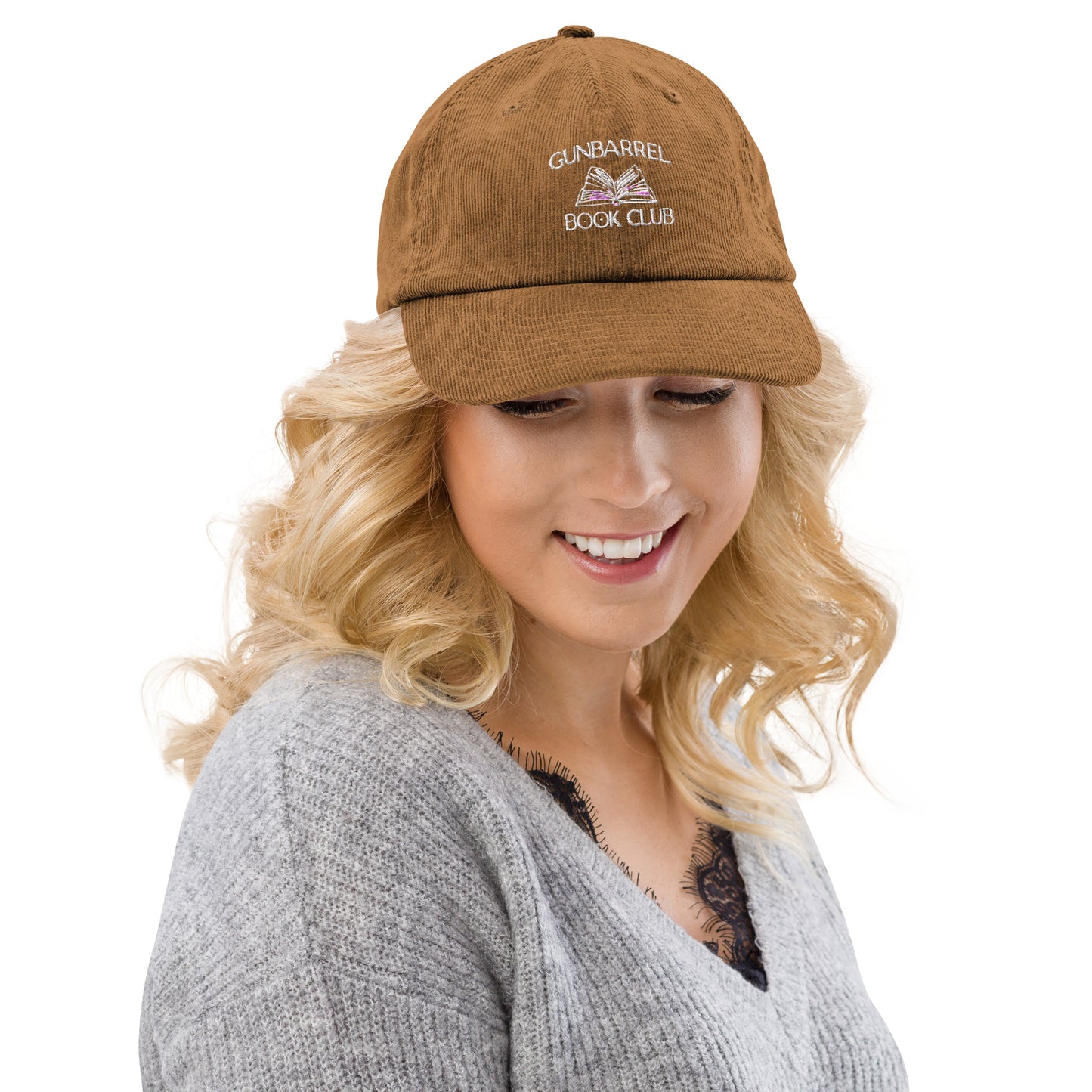 Camel Corduroy Embroidered Book Club Hat
