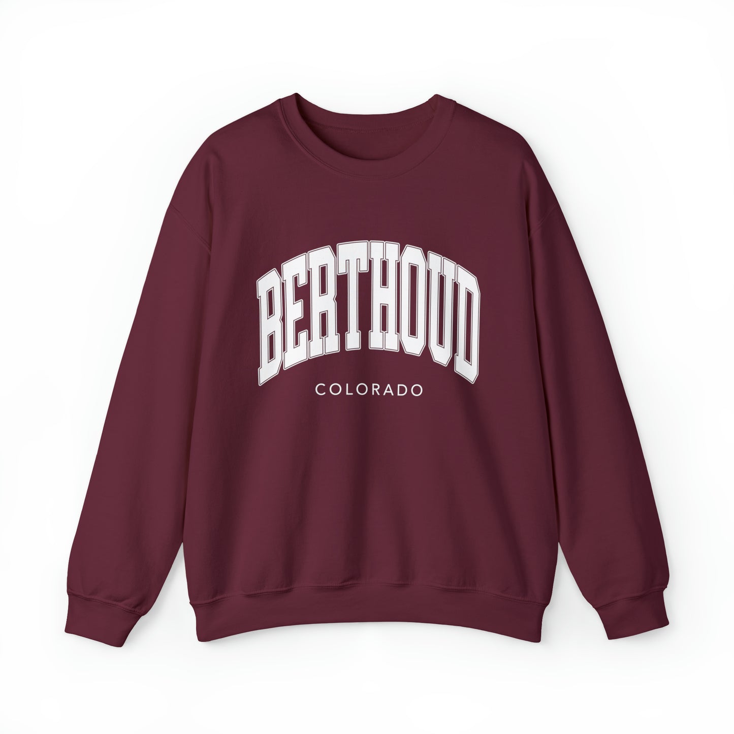 Maroon Berthoud Crewneck - Unisex Heavy Blend™ Crewneck Sweatshirt in Maroon