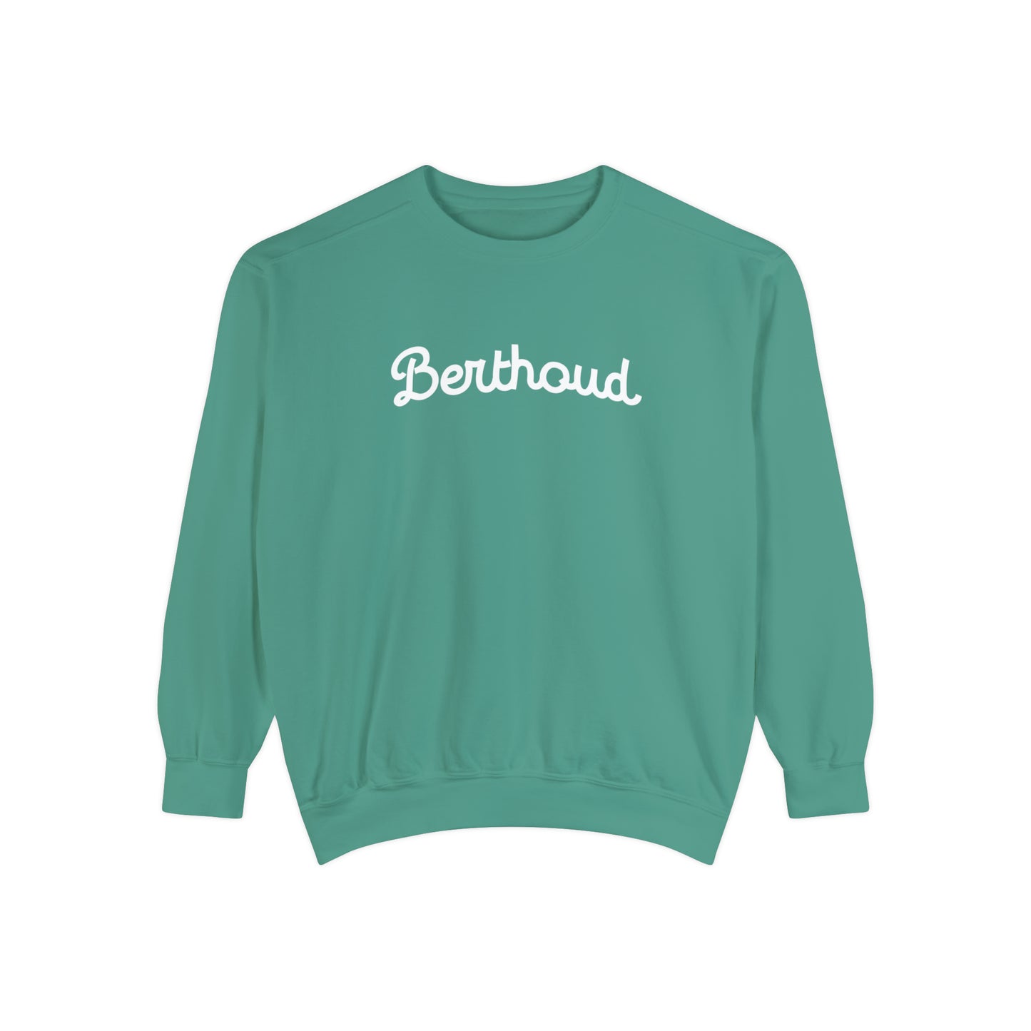 Retro Charm of Berthoud: Cozy Vintage Vibes Crewneck -  Unisex Garment-Dyed Sweatshirt