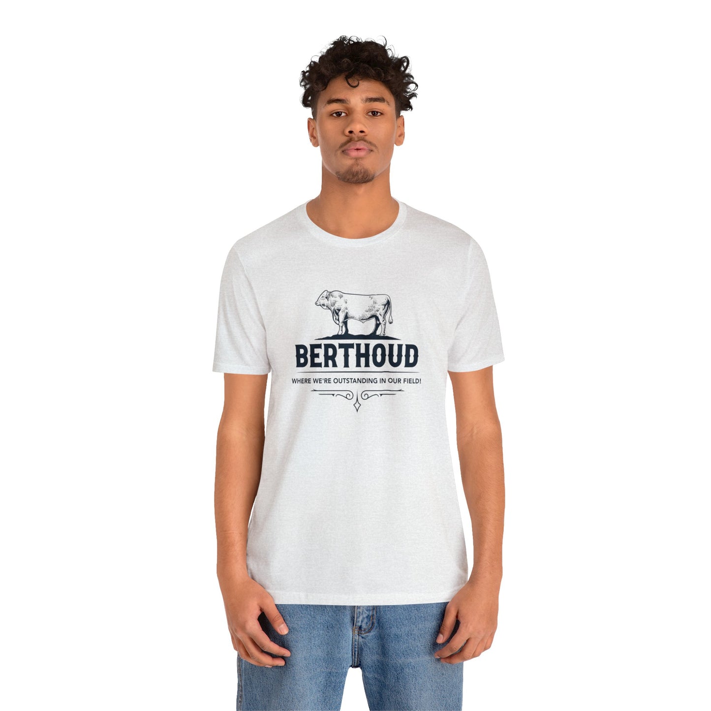 Berthoud - We're Outstanding in Our Field Unisex Jersey Short Sleeve Tee