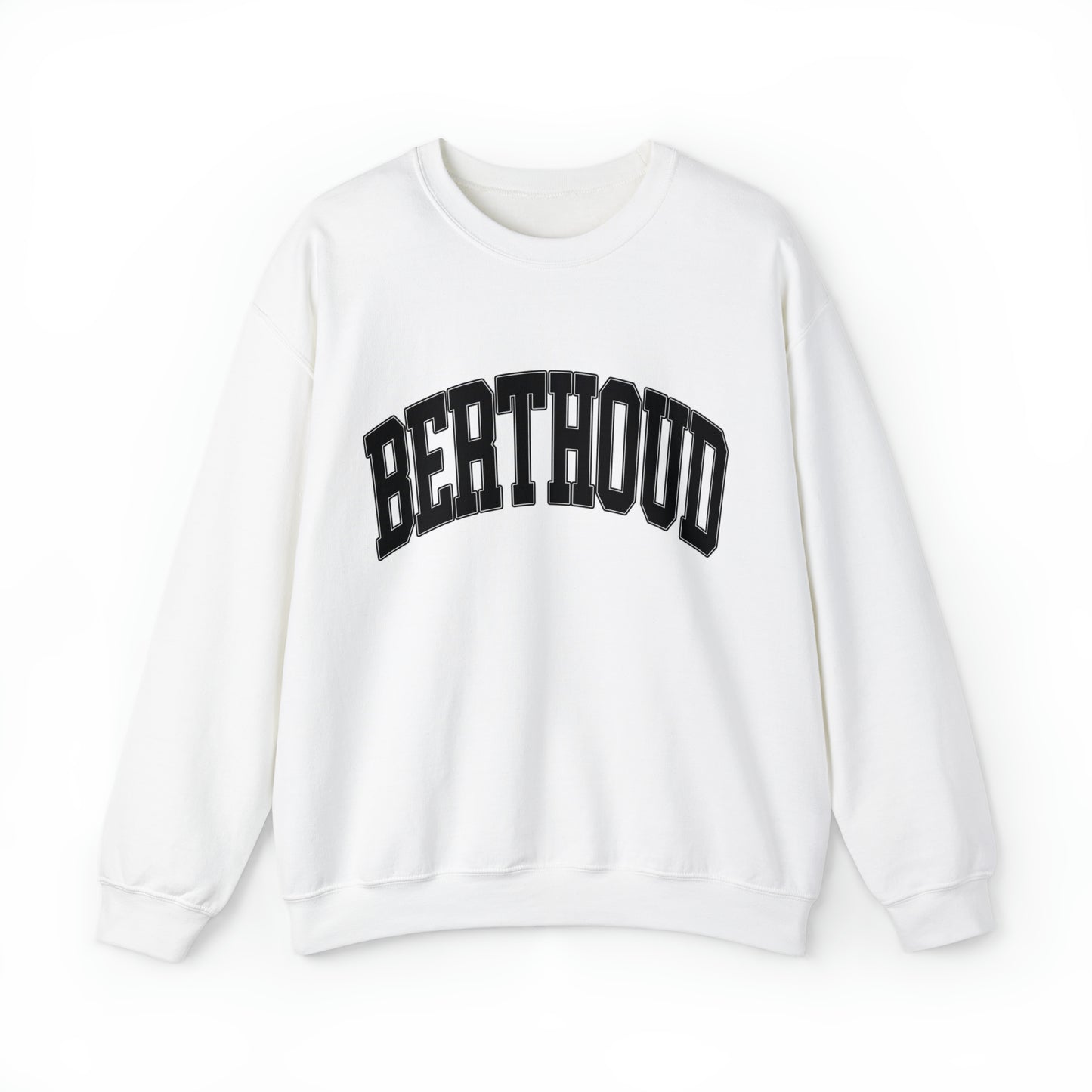 Berthoud 'The Bar' Crewneck - Unisex Heavy Blend™ Crewneck Sweatshirt in White and Ash