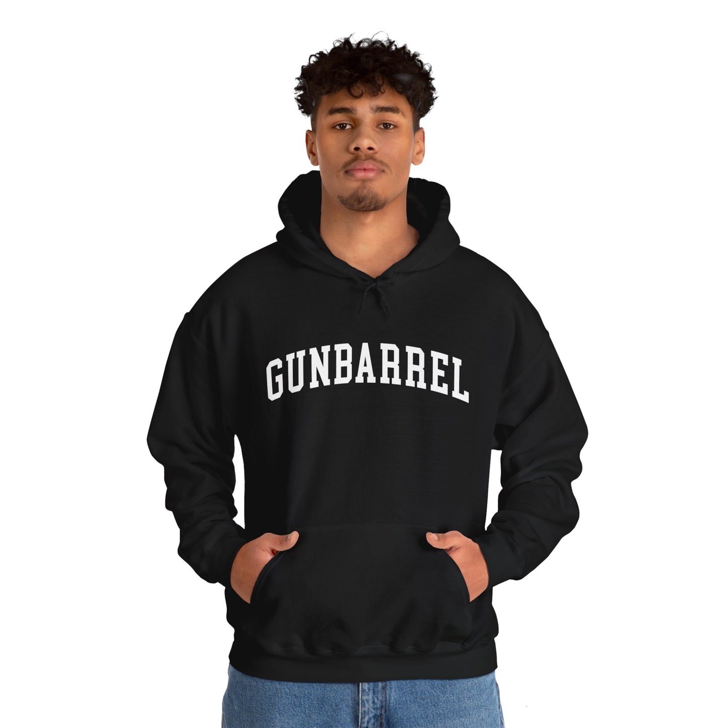 Cozy Black Varsity Hoodie - Gunbarrel, Colorado -  Hooded Sweatshirt