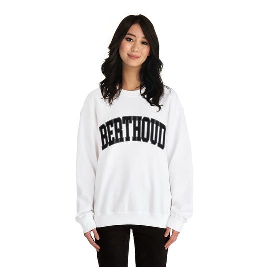 Berthoud 'The Bar' Crewneck - Unisex Heavy Blend™ Crewneck Sweatshirt in White and Ash