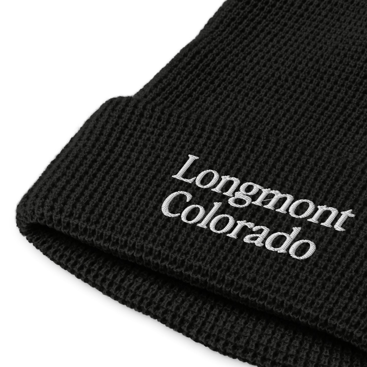 Longmont Colorado Embroidered Waffle beanie