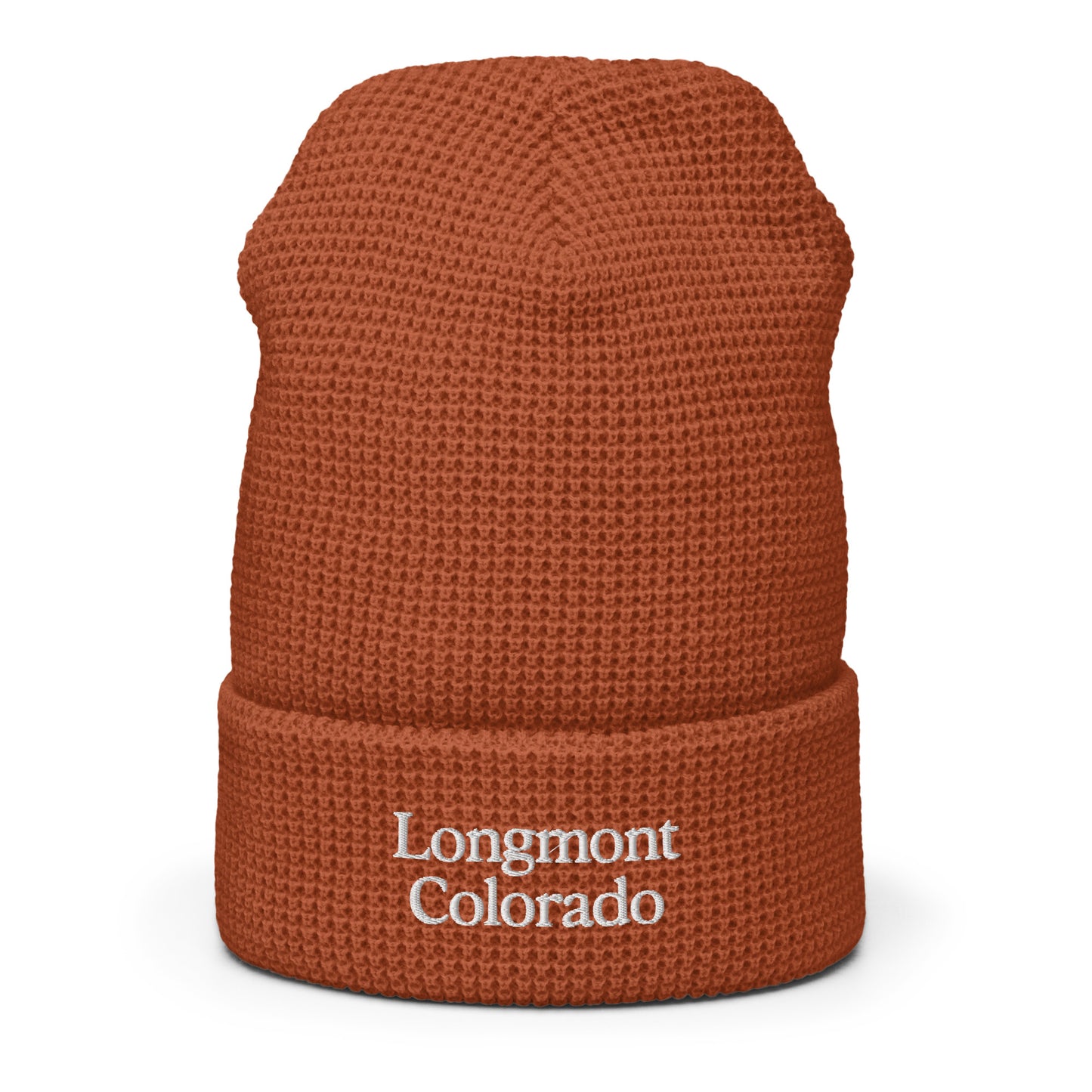 Longmont Colorado Embroidered Waffle beanie