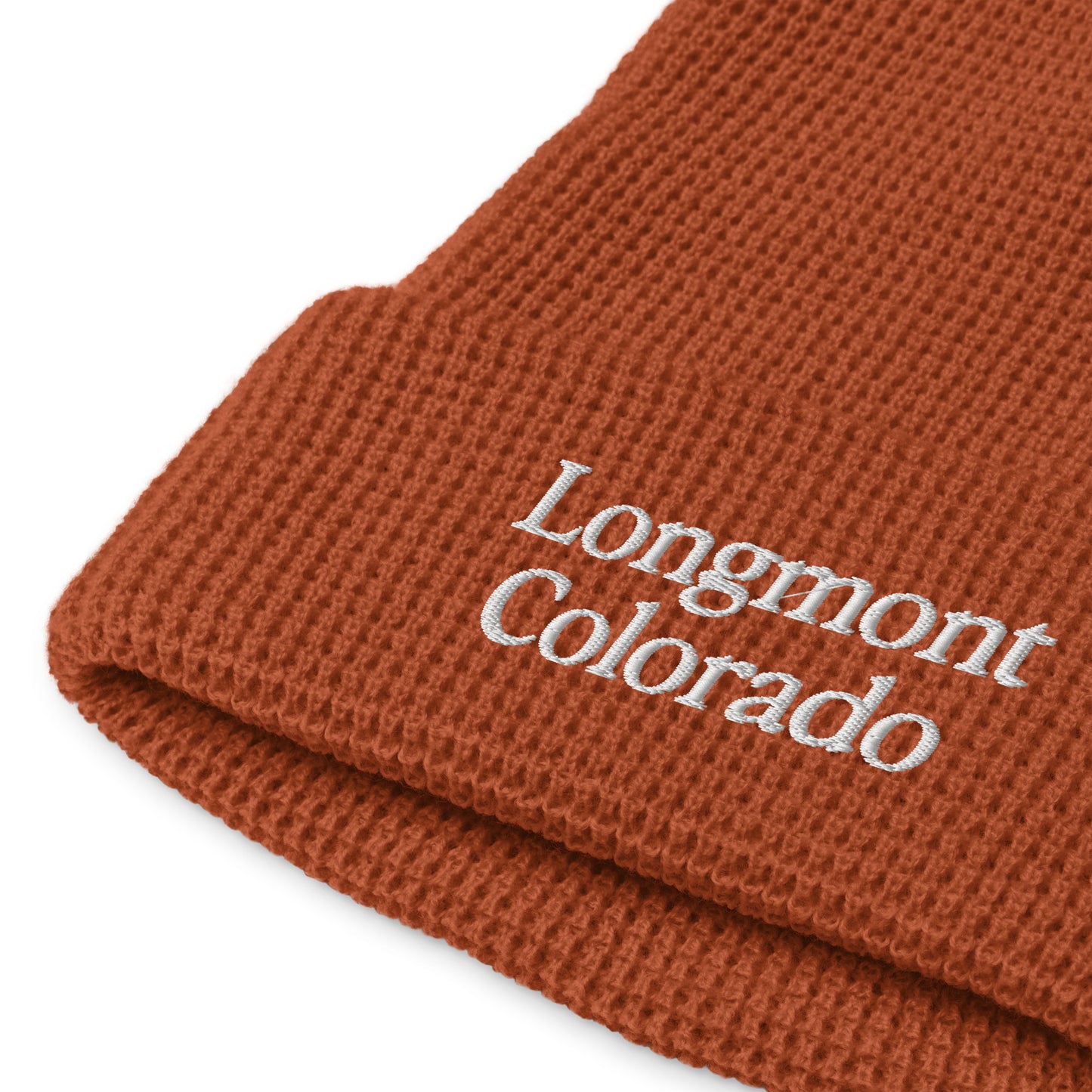 Longmont Colorado Embroidered Waffle beanie