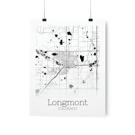 Map of Longmont Matte Poster 11x14