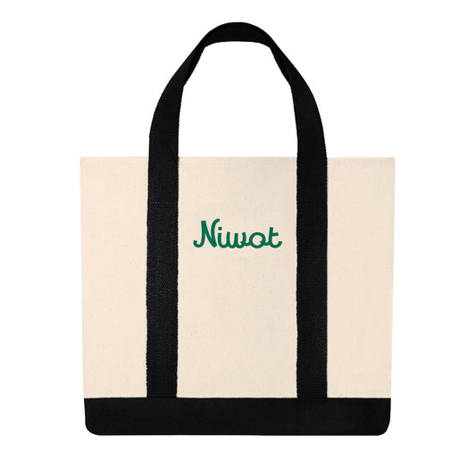 Niwot Embroidered Shopping Tote Bag