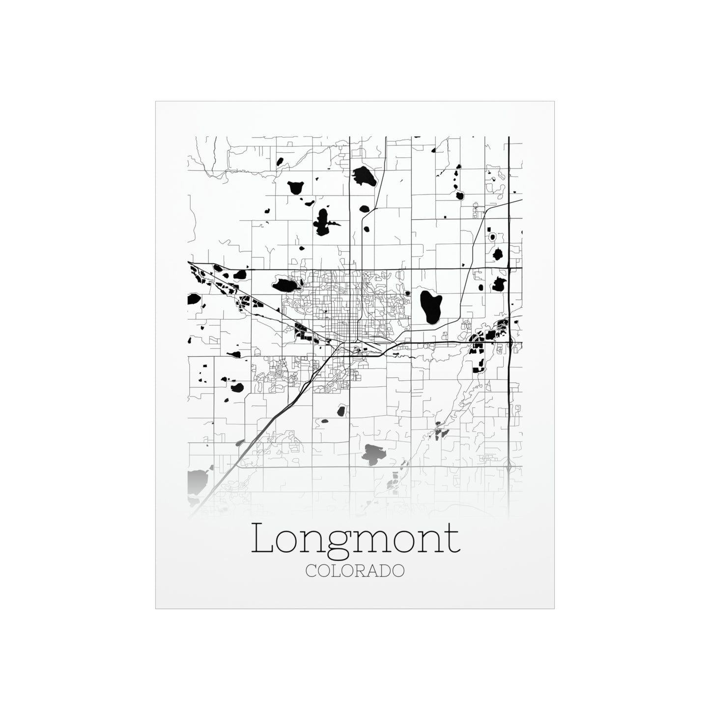 Map of Longmont Matte Poster 11x14