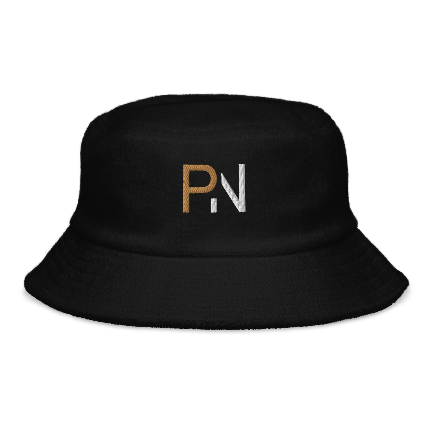 PN embroidered Unstructured terry cloth bucket hat